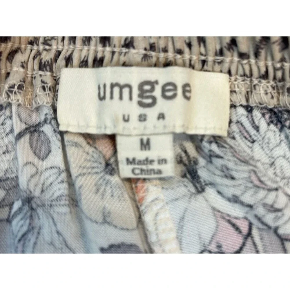 Umgee NEW! tiered floral drawstring elastic waist midi skirt lightweight size M